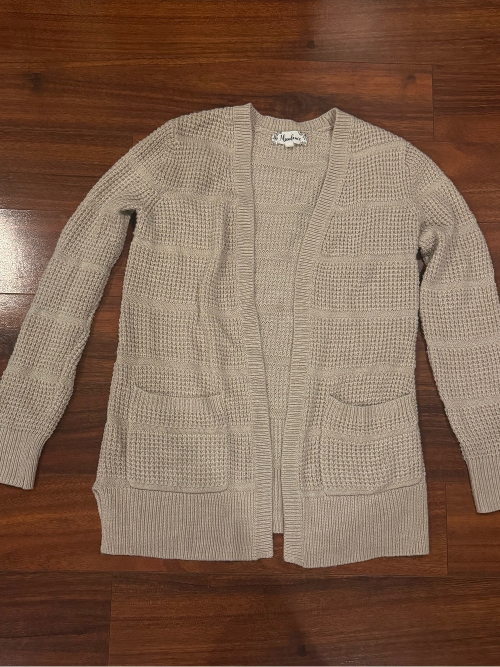 Madewell Open Front Waffle Knit Cardigan - Taupe